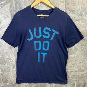 Nike Just Do It navy blue T-shirt Men's Large  #NikeTee